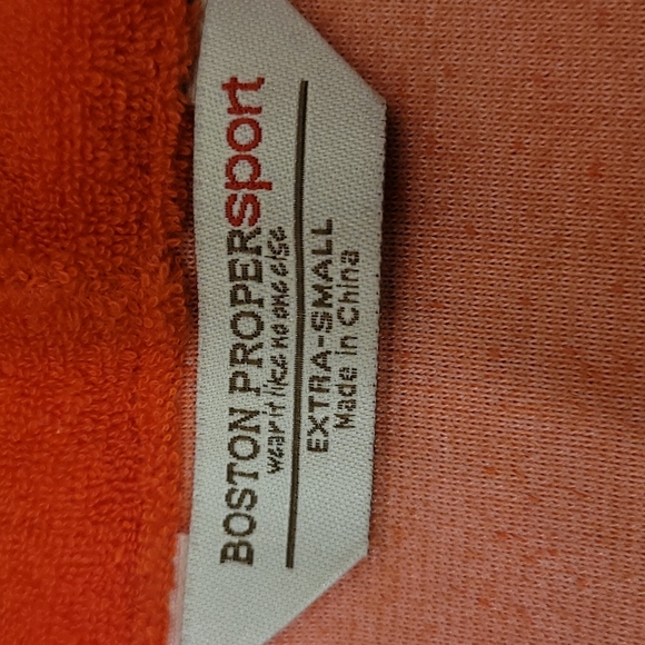 Boston Proper short sleeve hooded sport jacket. Size XS,  Coral (orange tint) - Picture 7 of 9